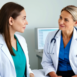 영양사 취업 가능 분야 - Hospital Dietitian**

"A professional female dietitian in a white coat, fully clothed, consulting wi...